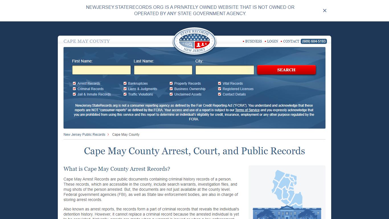 Cape May County Arrest, Court, and Public Records